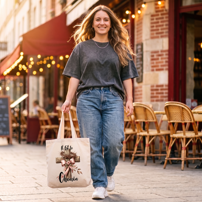 Tote bag Il Est Le Chemin — Croix — Faith Style