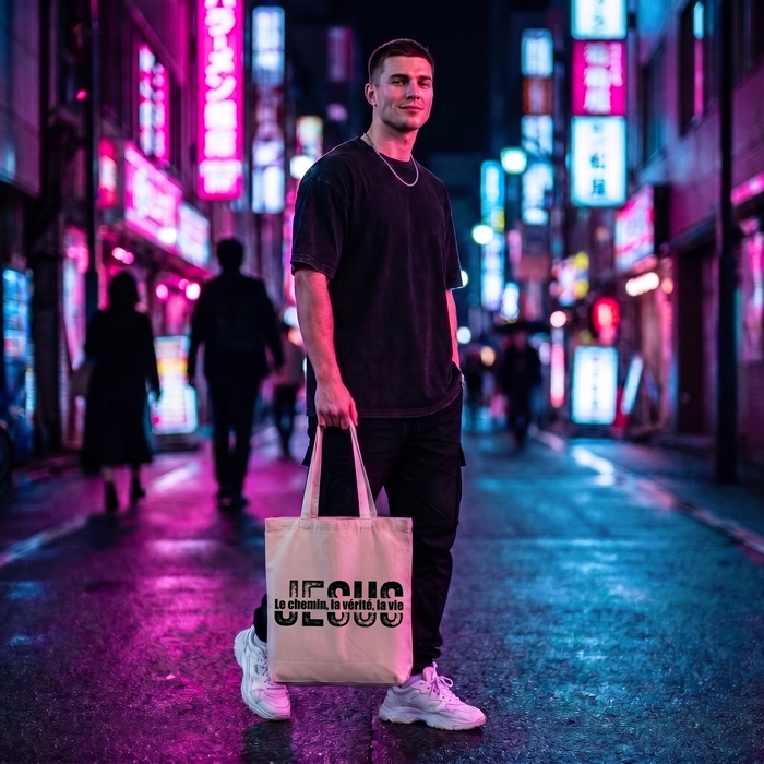 Tote bag Jesus est le chemin — typo — Faith Style