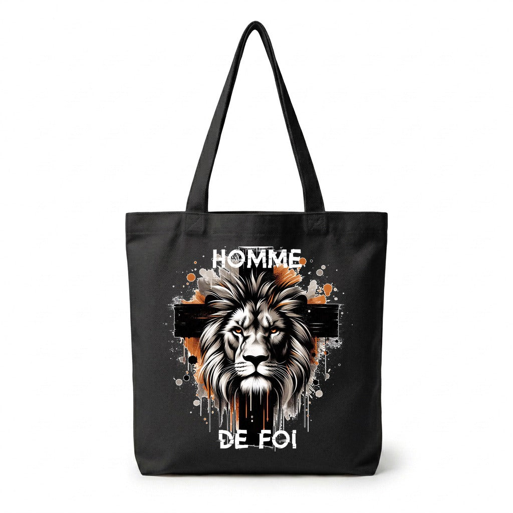 Tote Bag Noir Homme de Foi — Croix — Faith Style