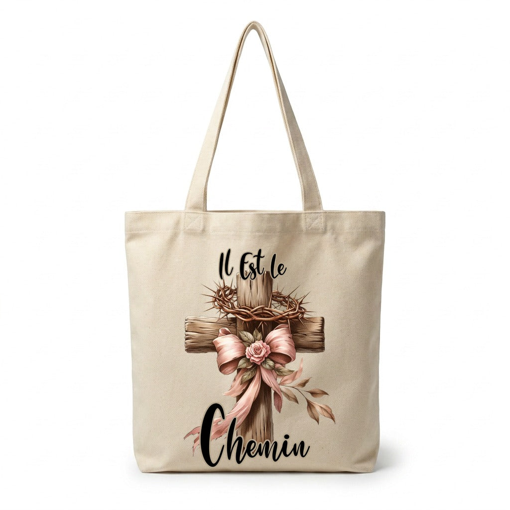 Tote bag Il Est Le Chemin — Croix Faith Style