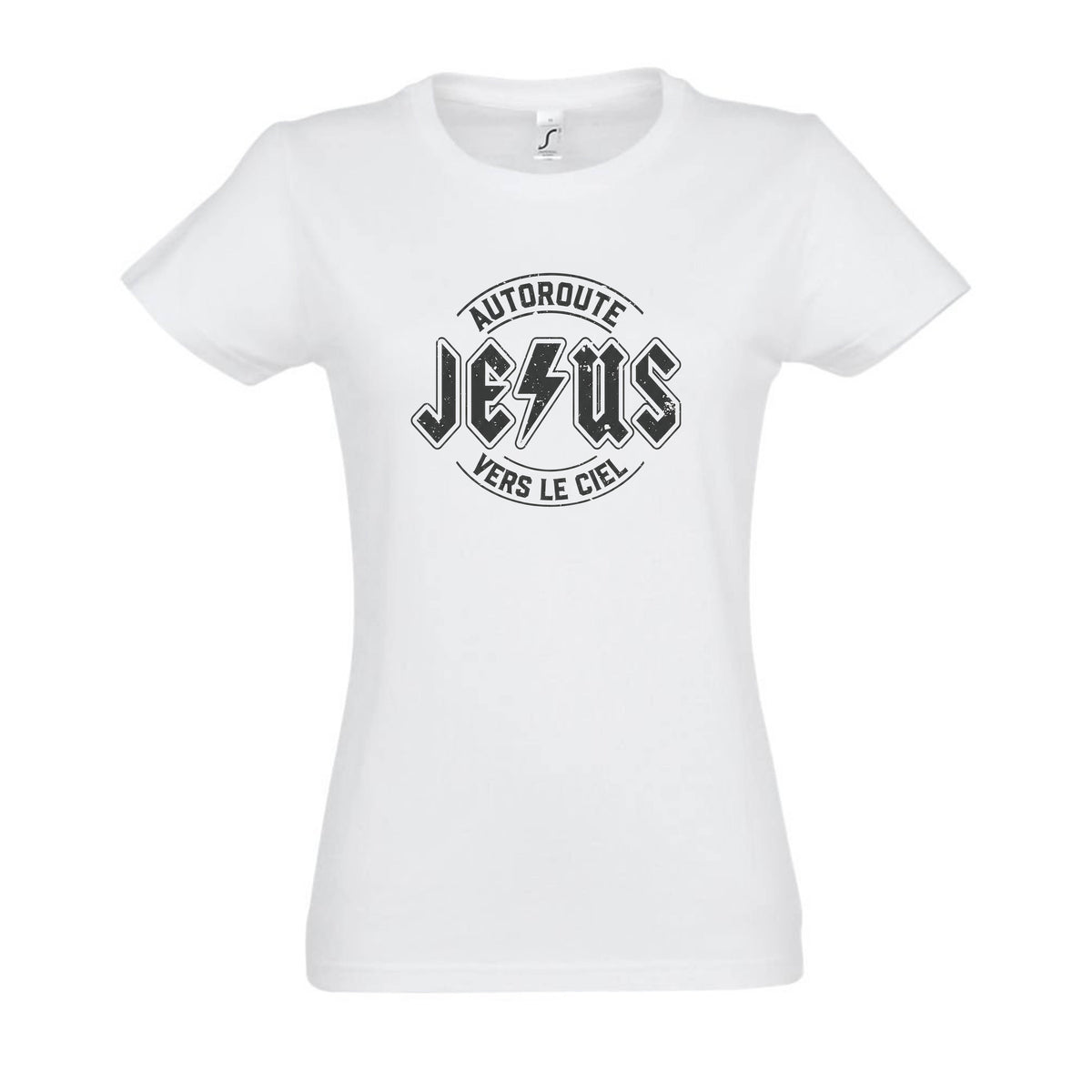 Jésus ACDC - cintrée blanc