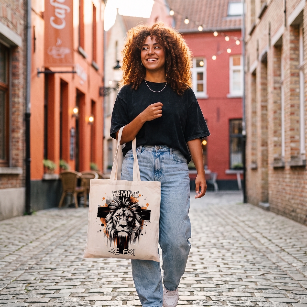 Tote bag Femme de Foi Croix - lifestyle