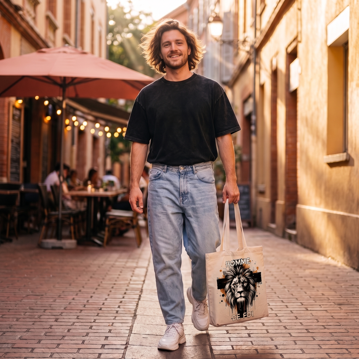 Tote bag Homme de Foi Croix - lifestyle