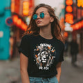 T-shirt Femme de Foi — t-shirt noir avec design lion et texte
