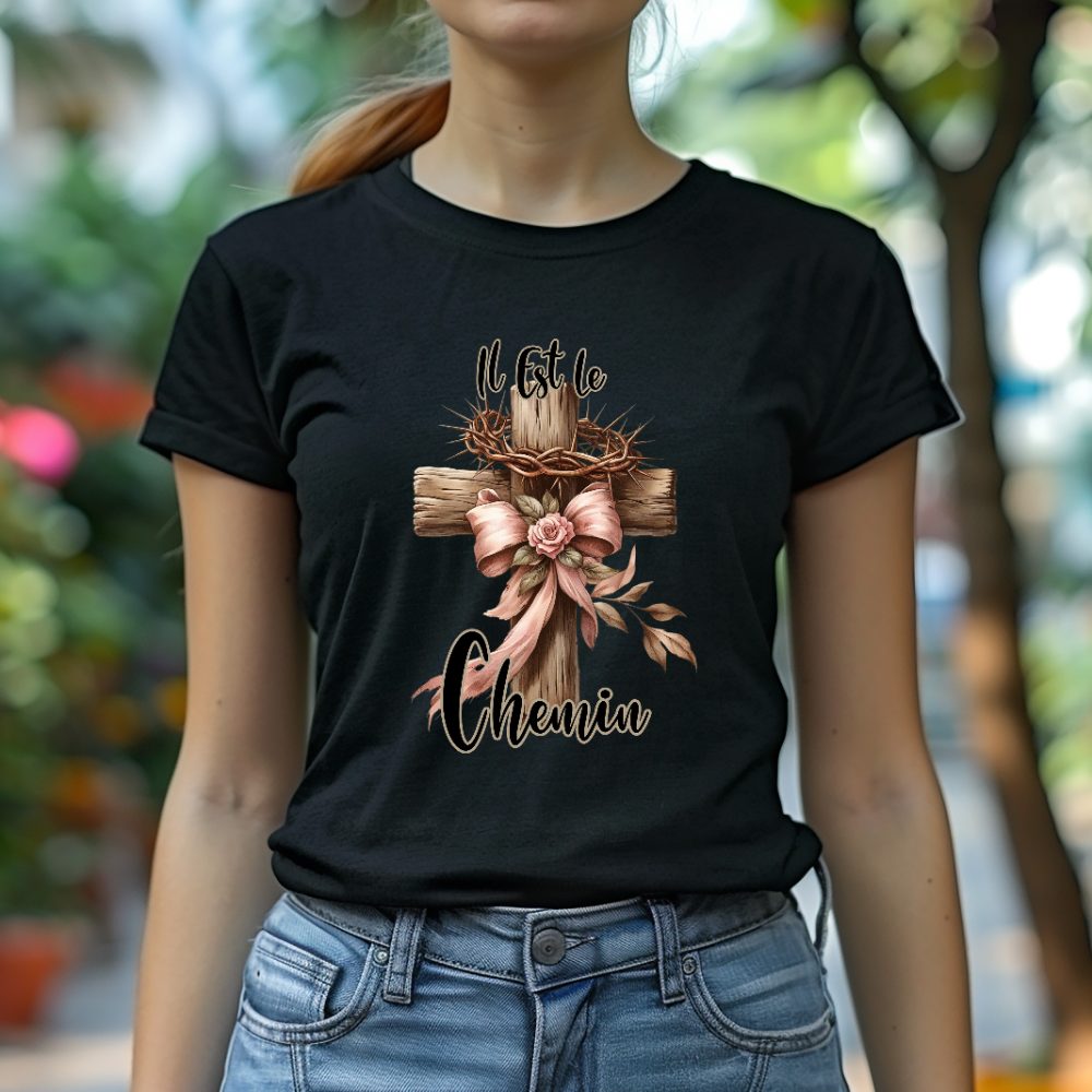 T-shirt Il Est le Chemin — t-shirt chrétien Jésus