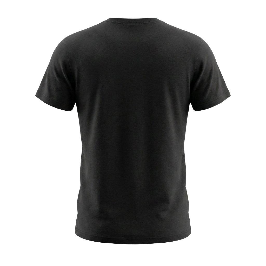 T-shirt coupe droite noir arrière