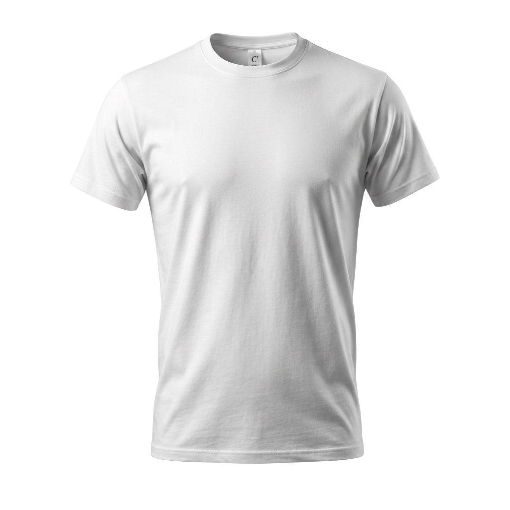 T-shirt coupe droite blanc devant