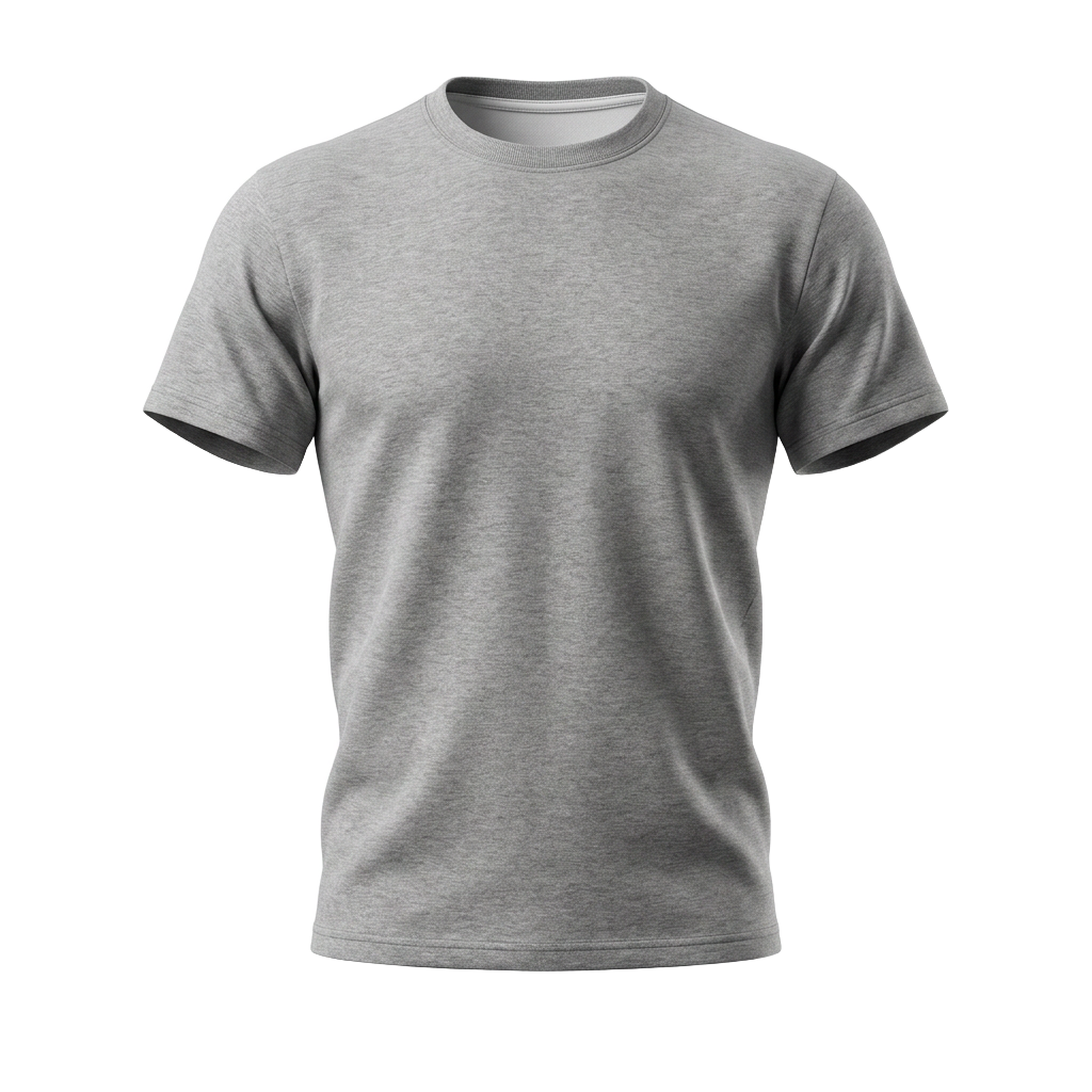 T-shirt coupe droite gris devant