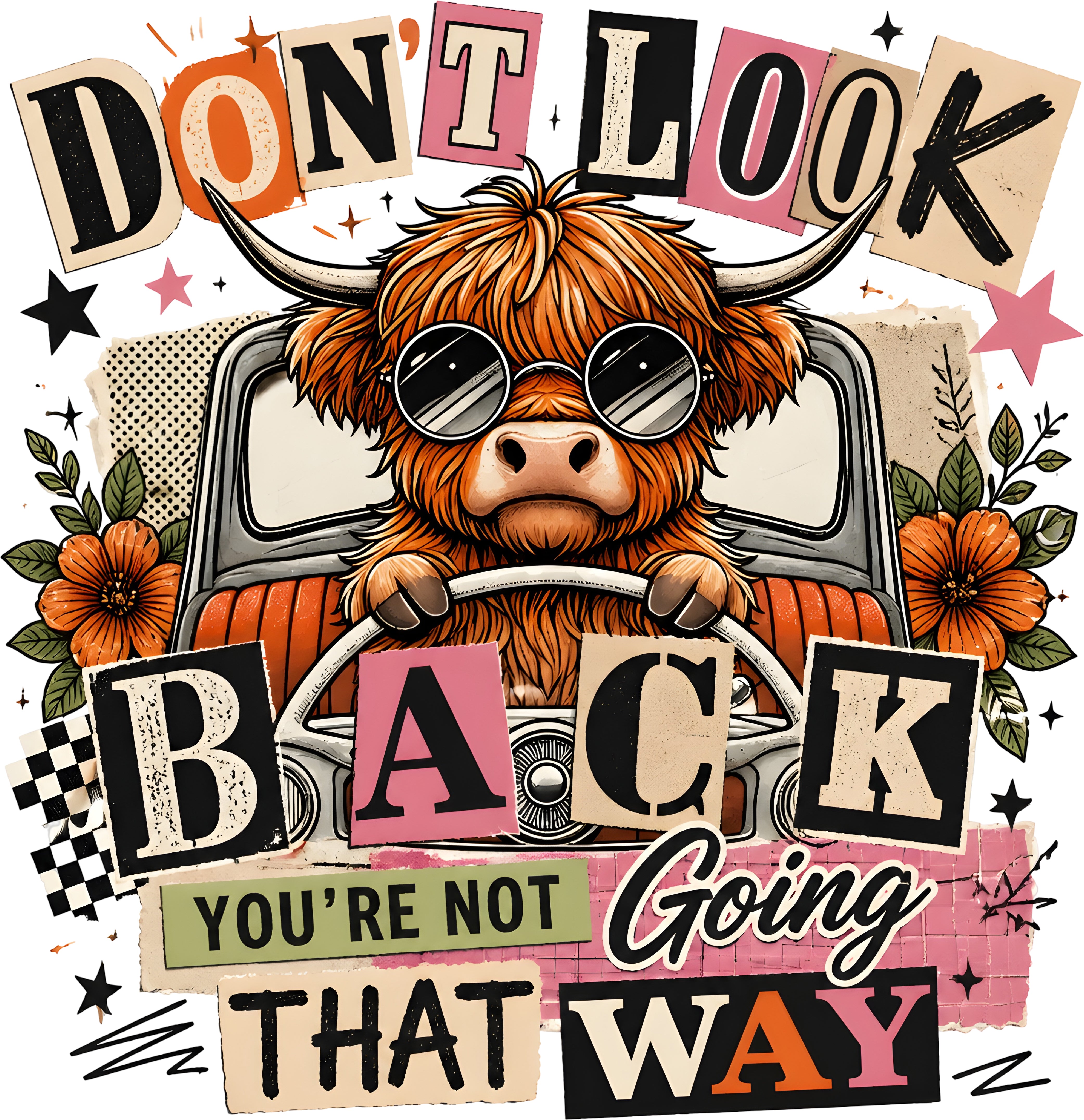 Design Don't Look Back Highland Cow