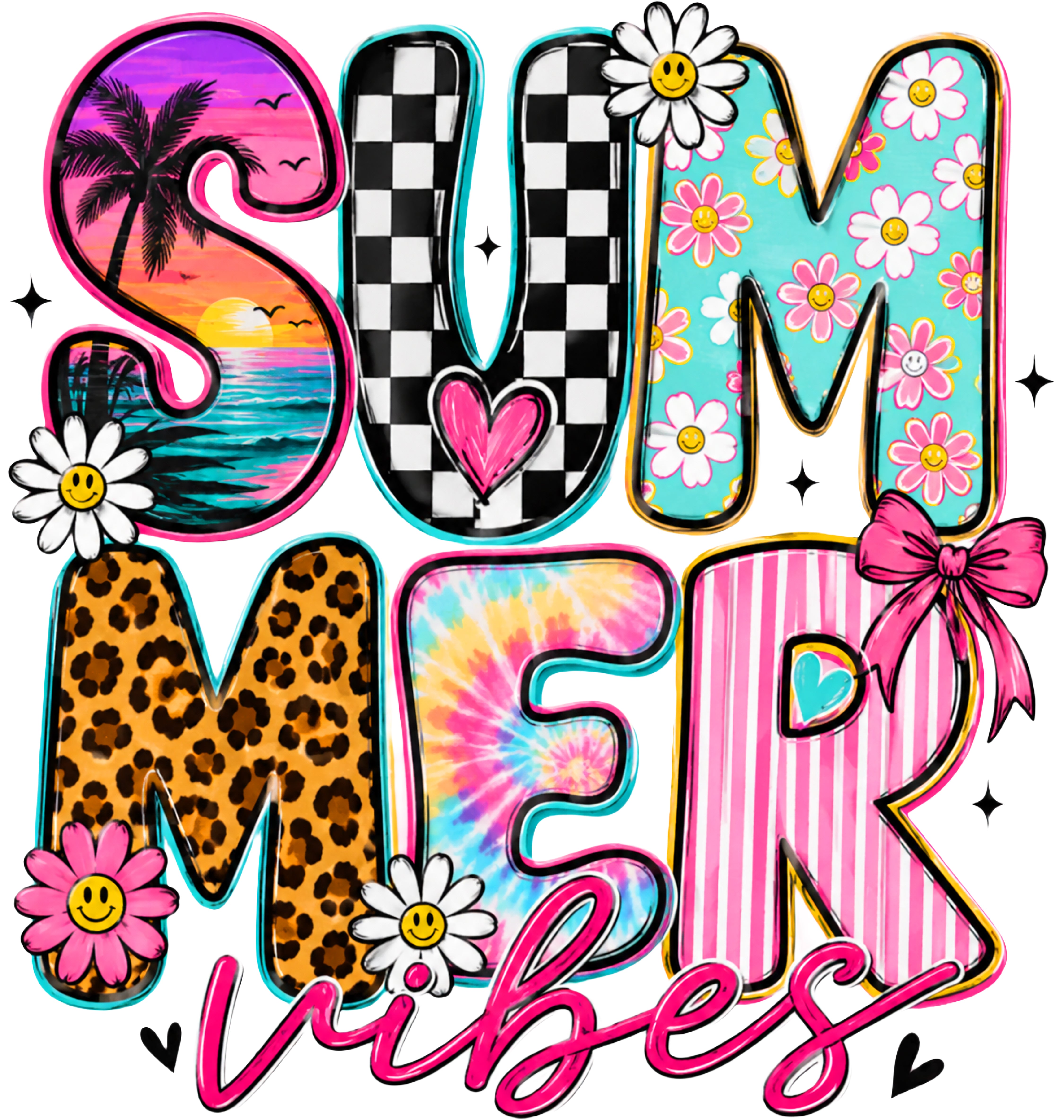 Design Summer Vibes Letters