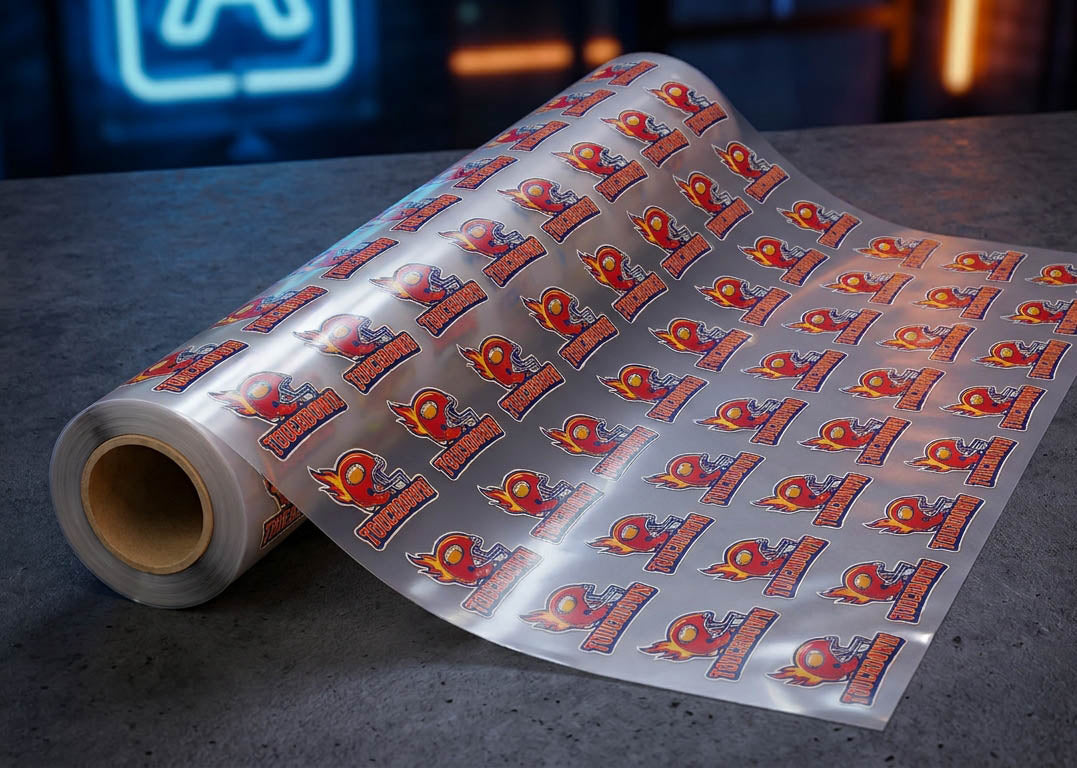 Planche DTF avec plusieurs copies du même visuel