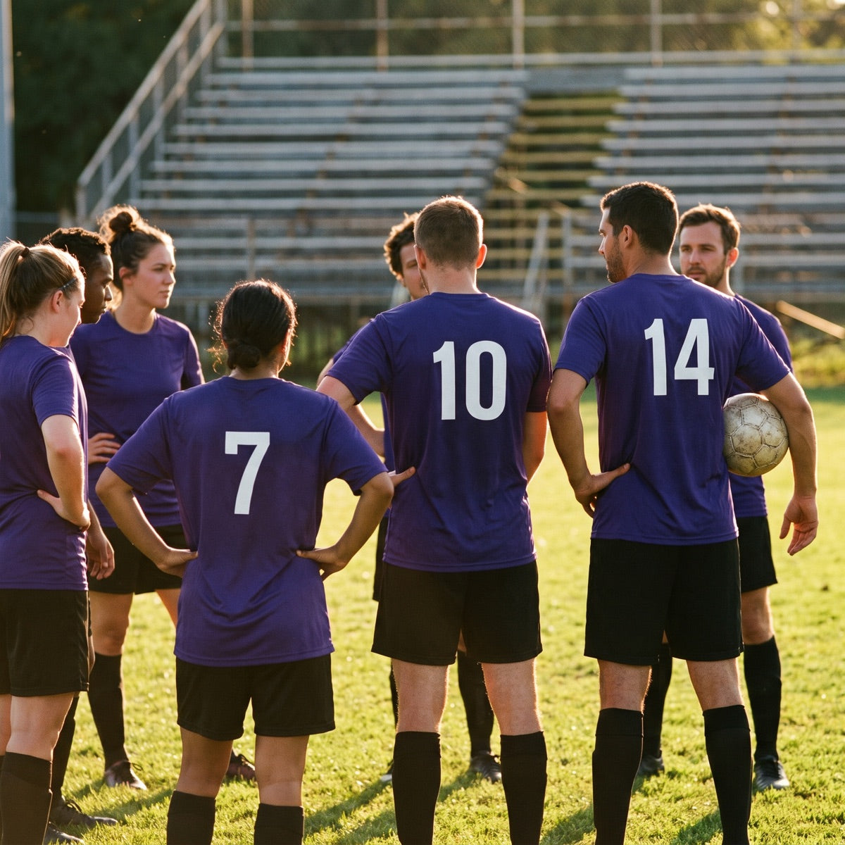 Équipe sportive en maillots numérotés personnalisés